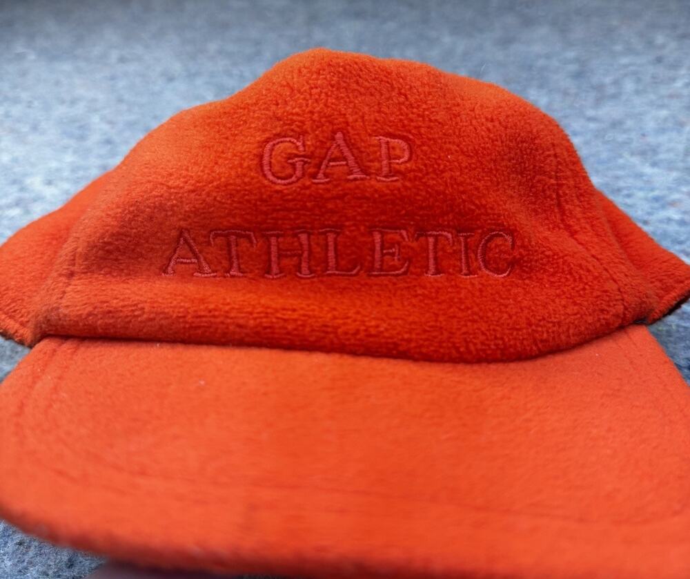 Vintage GAP Athletic Red Fleece Snapback Hat Youth L 9-10 Made In Taiwan -917